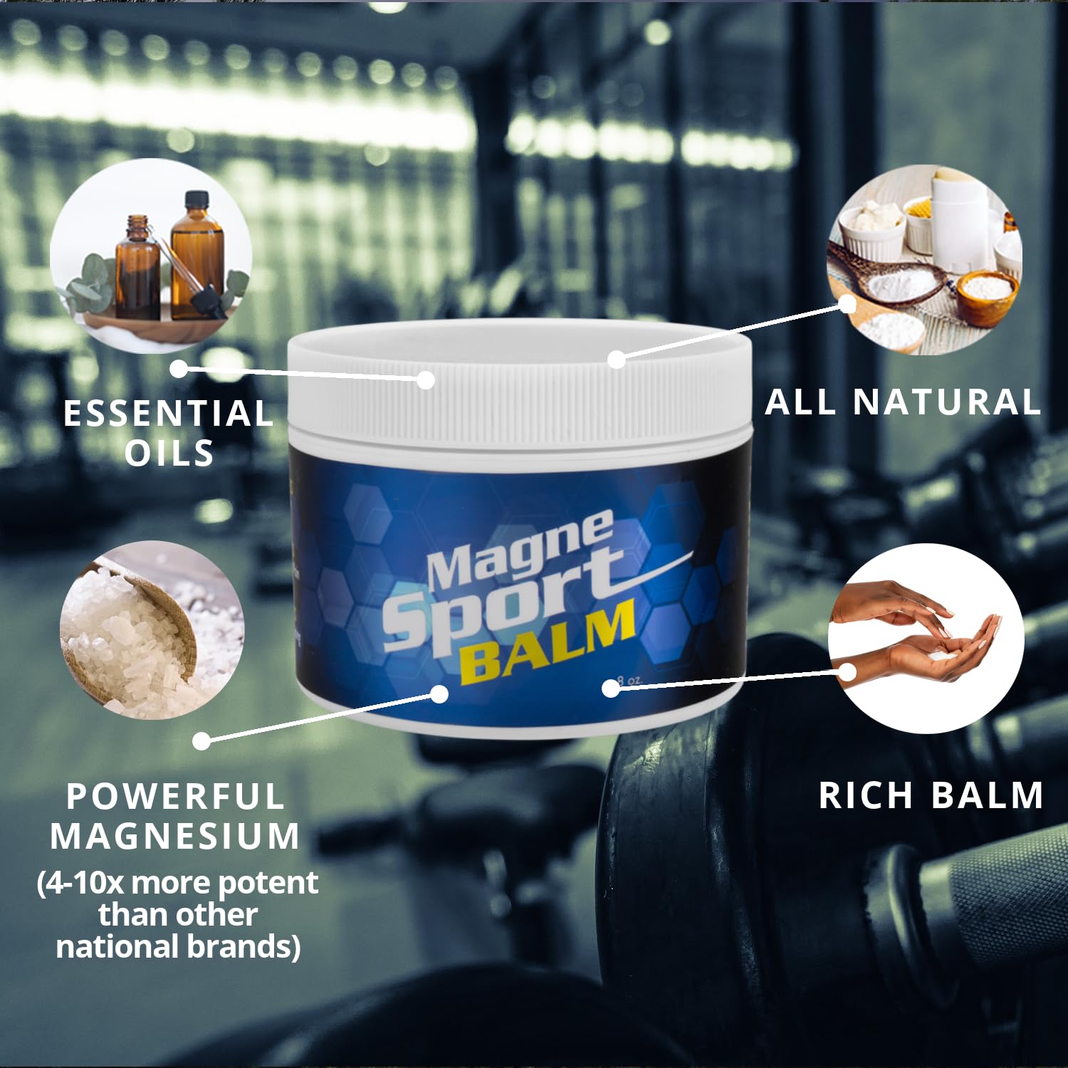 MG12 MagneSport baume-massage-musculaire : facilite le massage ciblé et apaise les muscles.