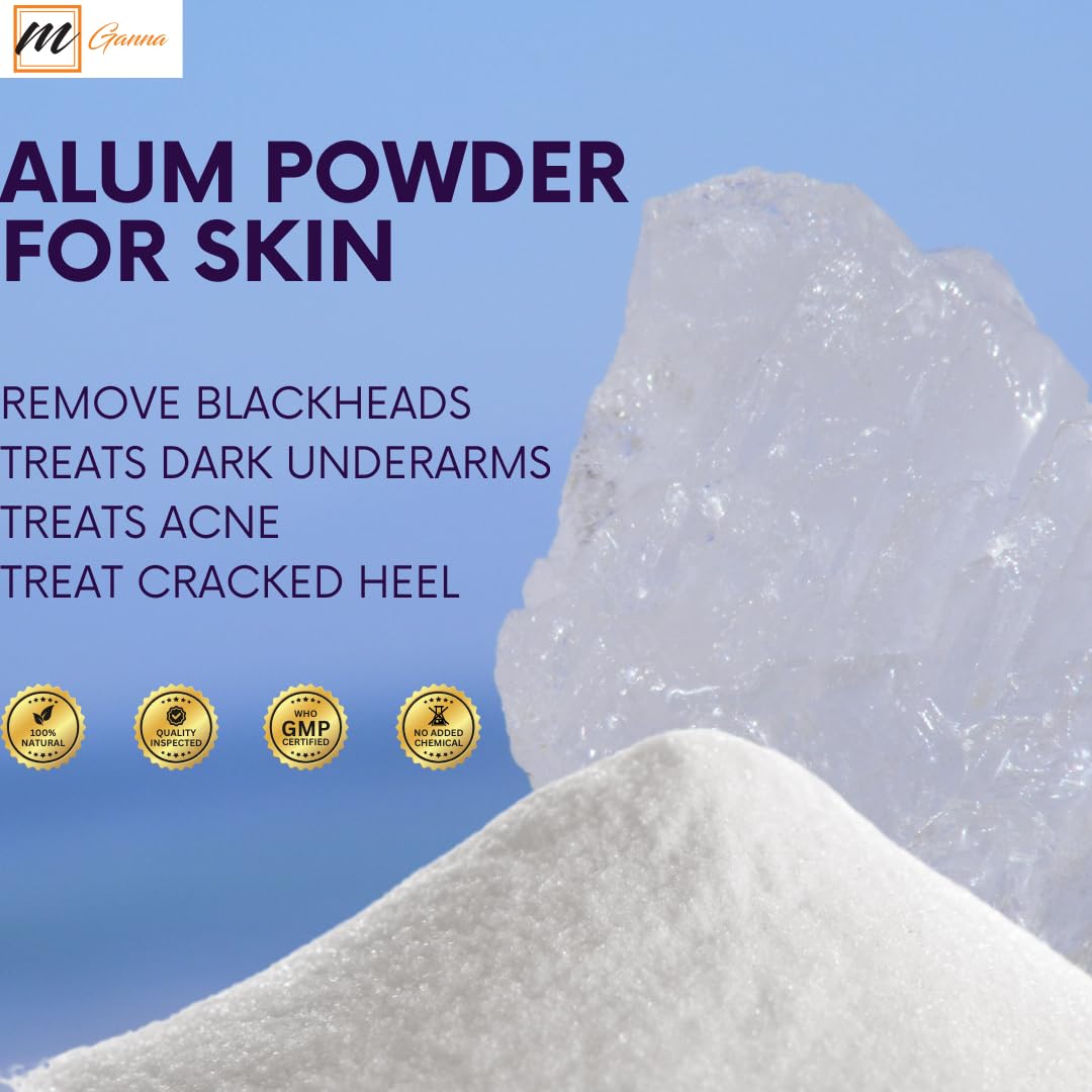 mGanna poudre d'alun – masque visage rose pour un soin relaxant.
