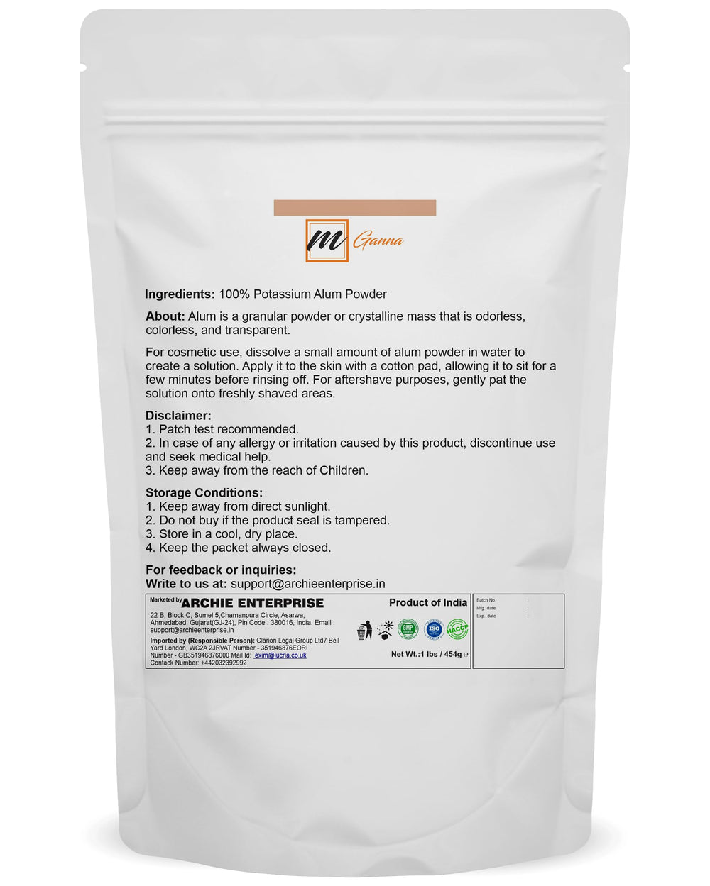 mGanna poudre d'alun – peau lisse et teint égal.