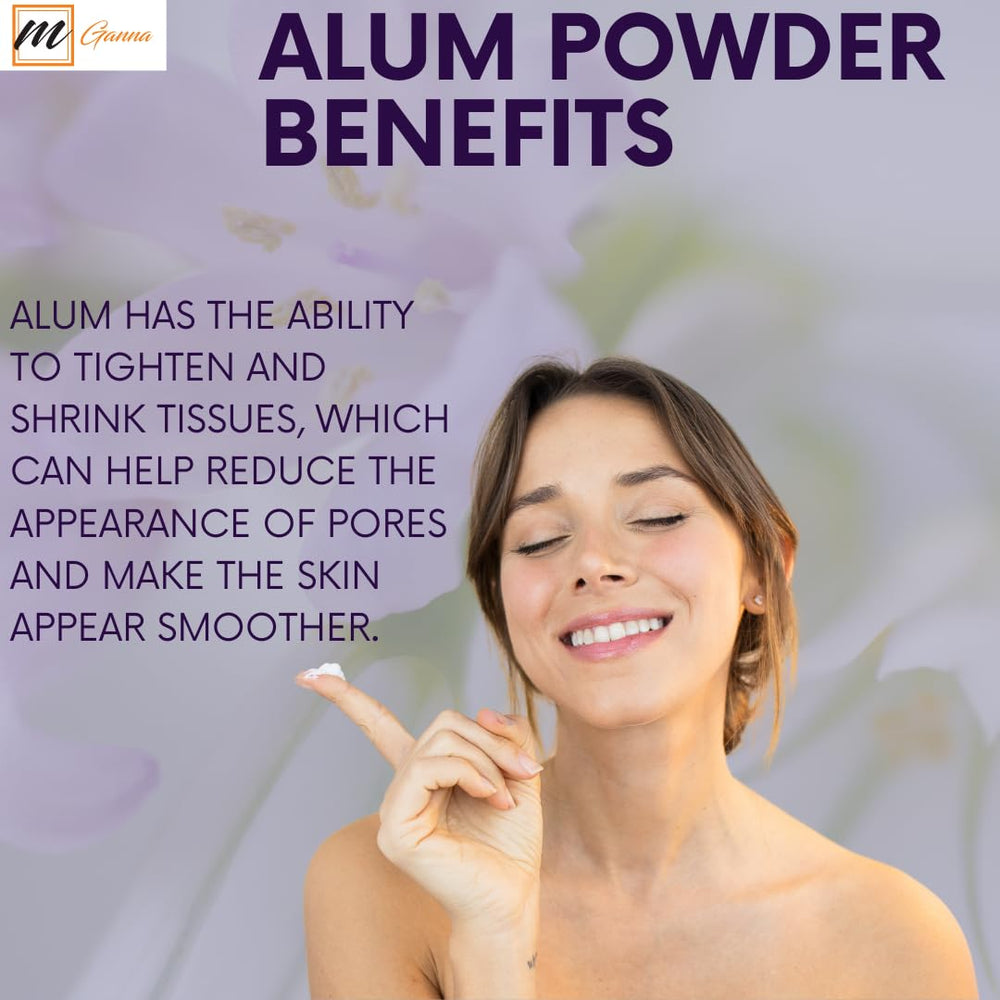 mGanna poudre d'alun – utilisation quotidienne simple et naturelle.