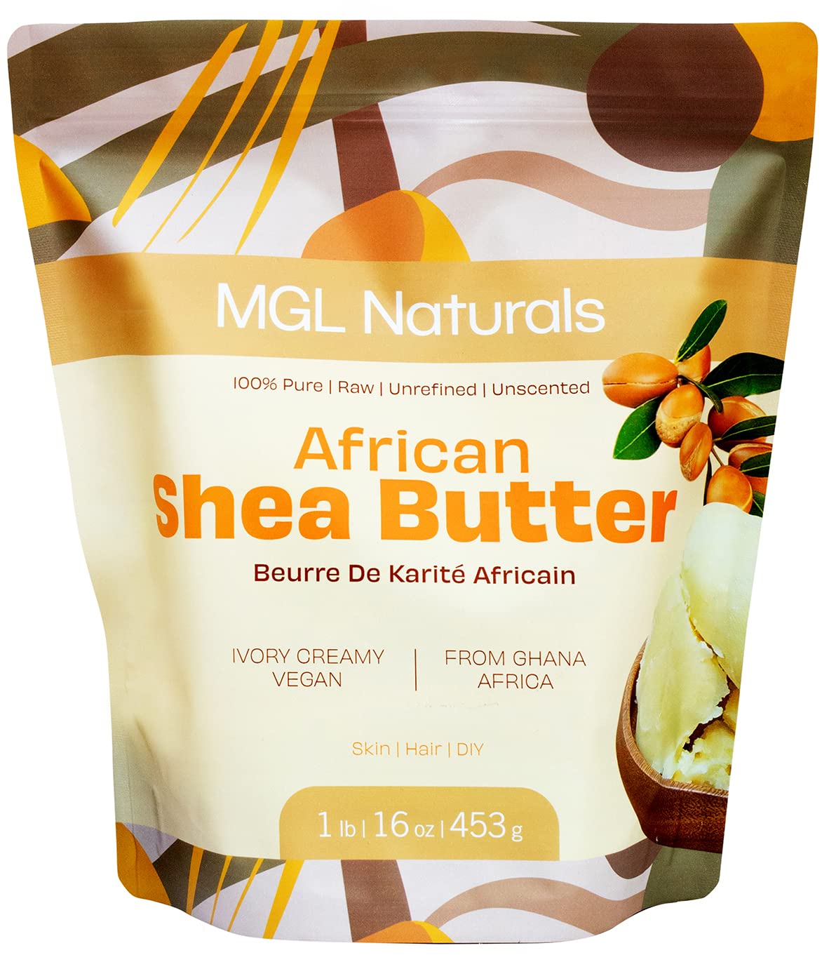 MGL Naturals Beurre karité cru ivoire – soin des cheveux