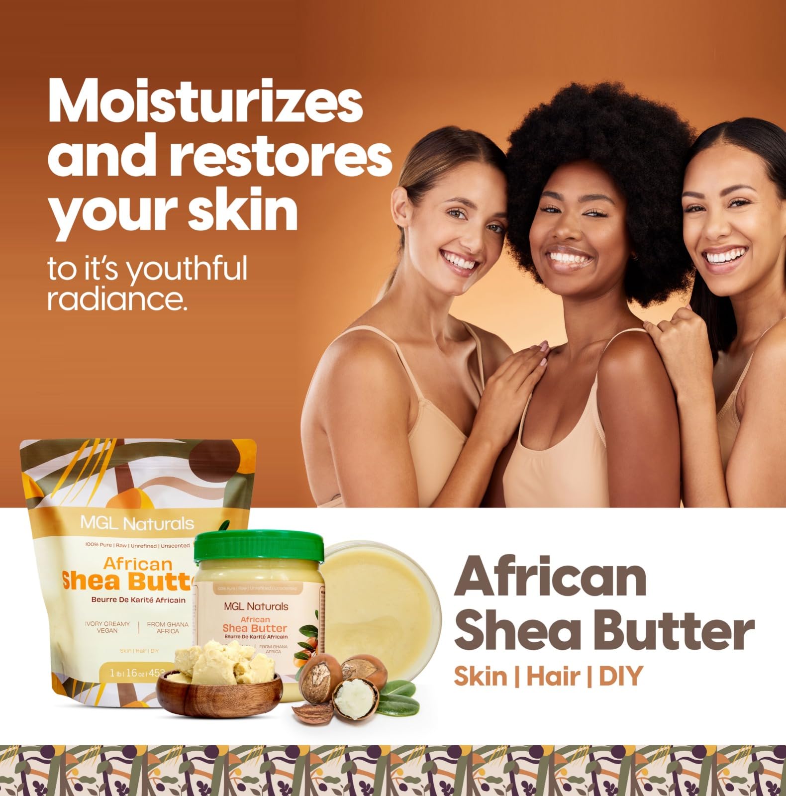 MGL Naturals Beurre karité cru ivoire – texture non raffinee