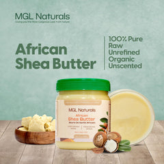 MGL Naturals Beurre de karité brut ivoire pour cheveux, barbe et cuir chevelu nourris.