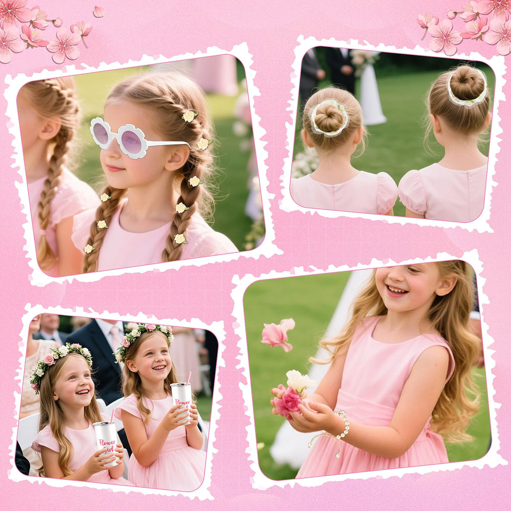 Pinces cheveux fleur ruban Mhoel – fixent joliment les coiffures des petites filles.