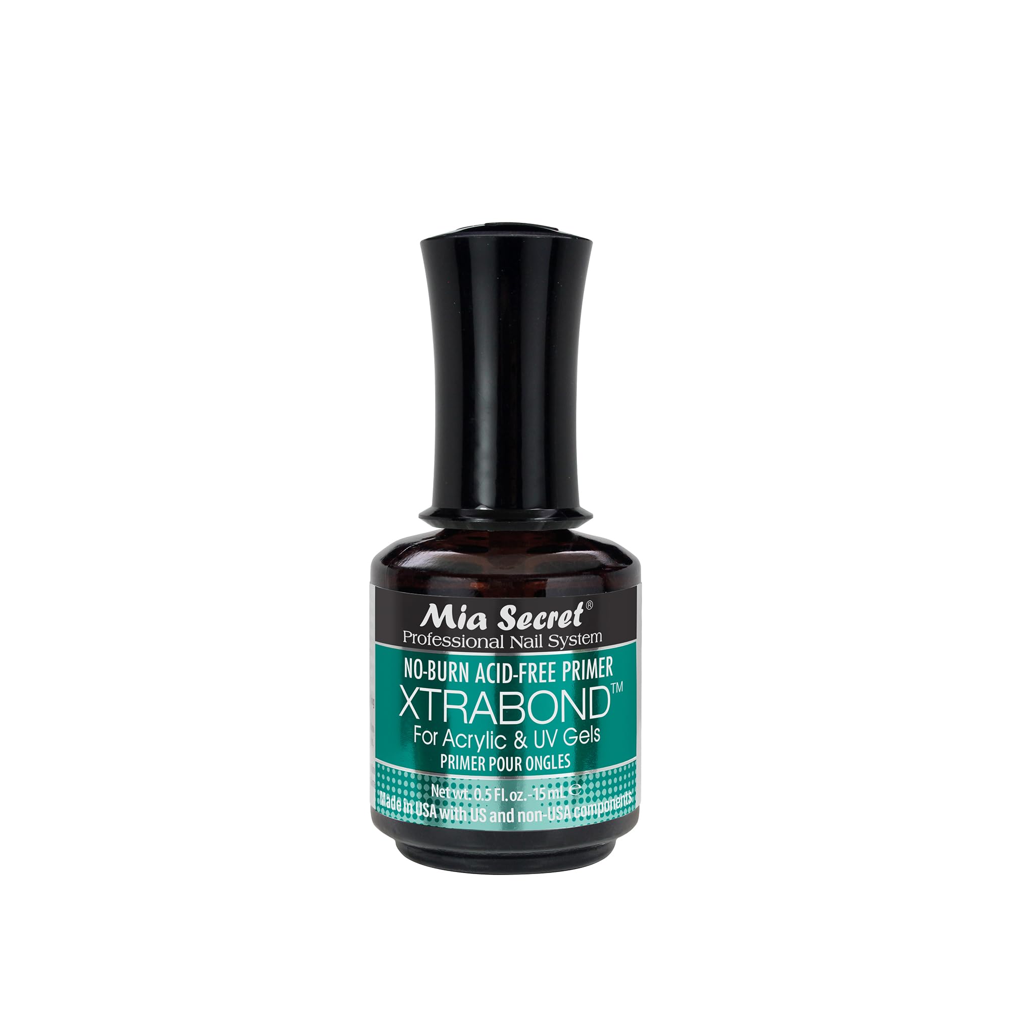 Bouteille Mia Secret Xtrabond, base sans acide pour adhérence maîtrisée.