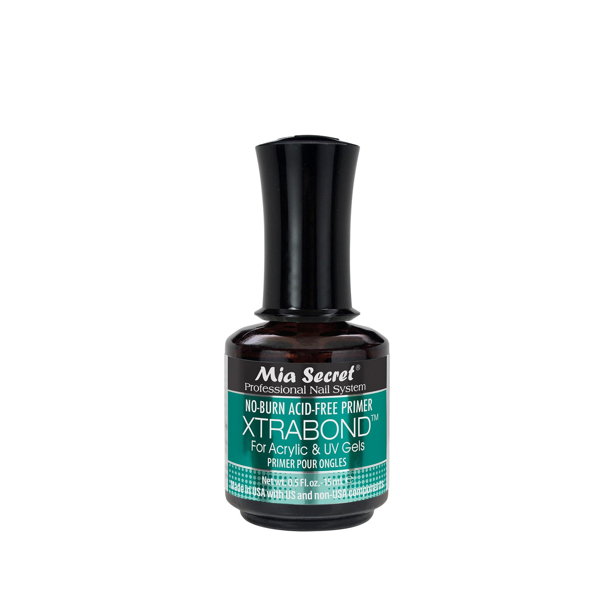 Bouteille Mia Secret Xtrabond, base sans acide pour adhérence maîtrisée.