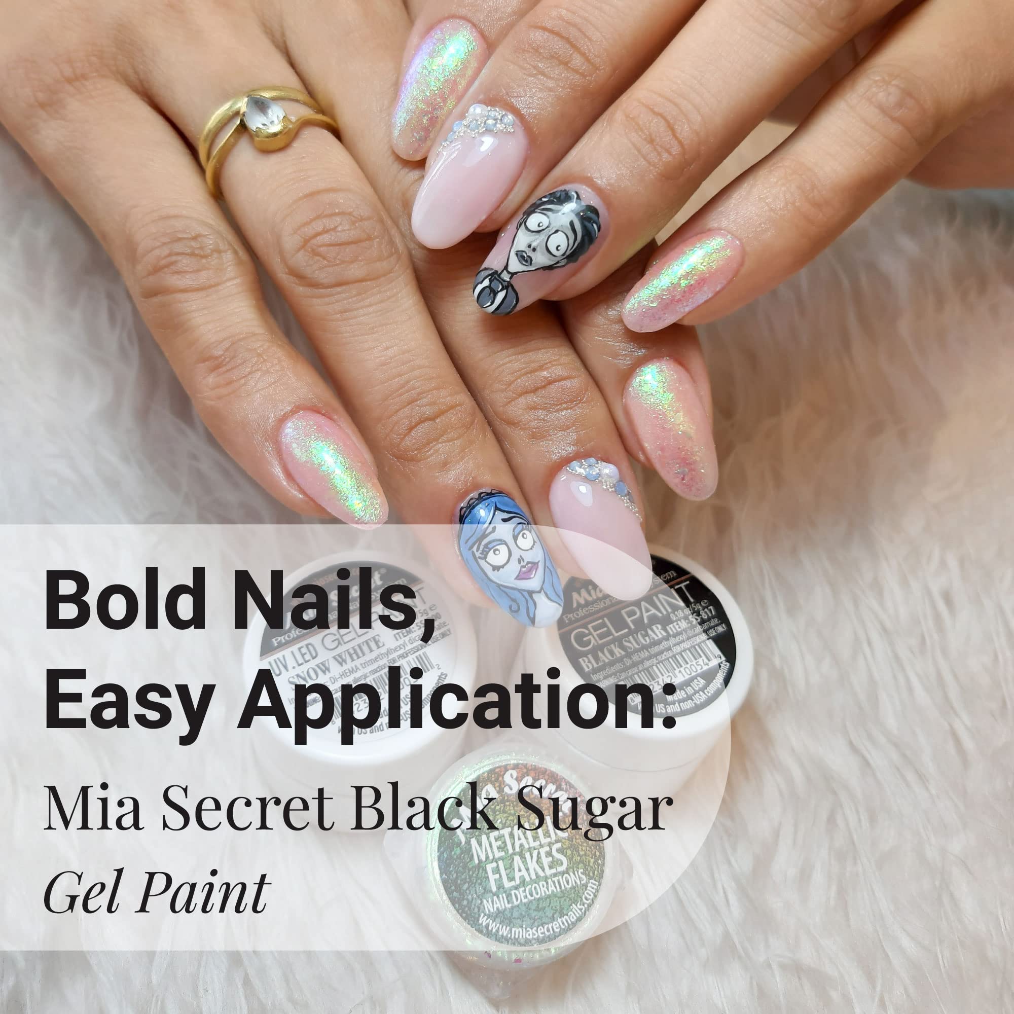 Palette de gel art Mia Secret Noir Sucre pour dégradés nets.
