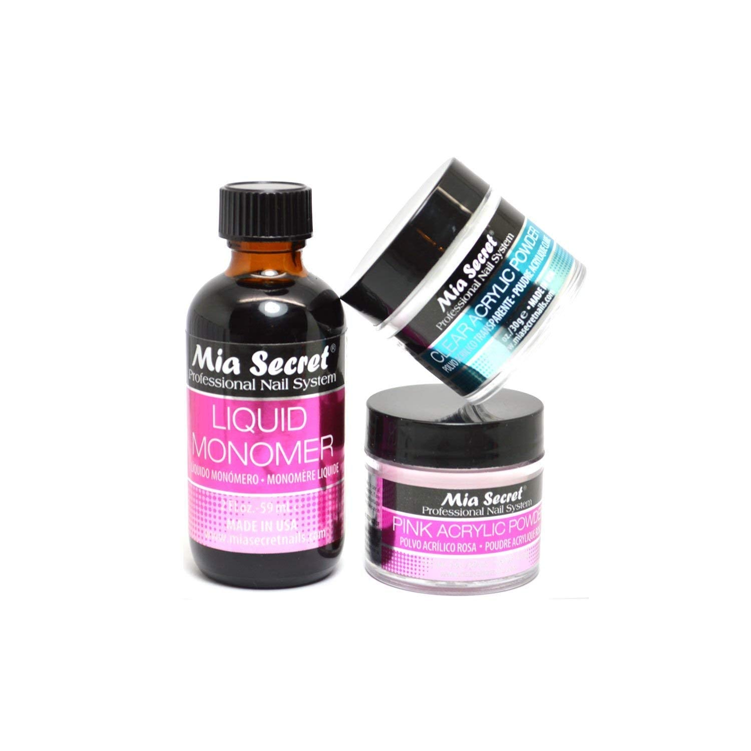 Mia Secret monomère liquide 2 oz prêt pour la pose des ongles.
