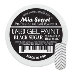 Mia Secret Peinture Gel Art Noir Sucre sur bouteille pour dessins précis.