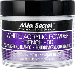 Poudre acrylique blanche Mia Secret pour ongles, idéale pour décor 3D et sculpture durable