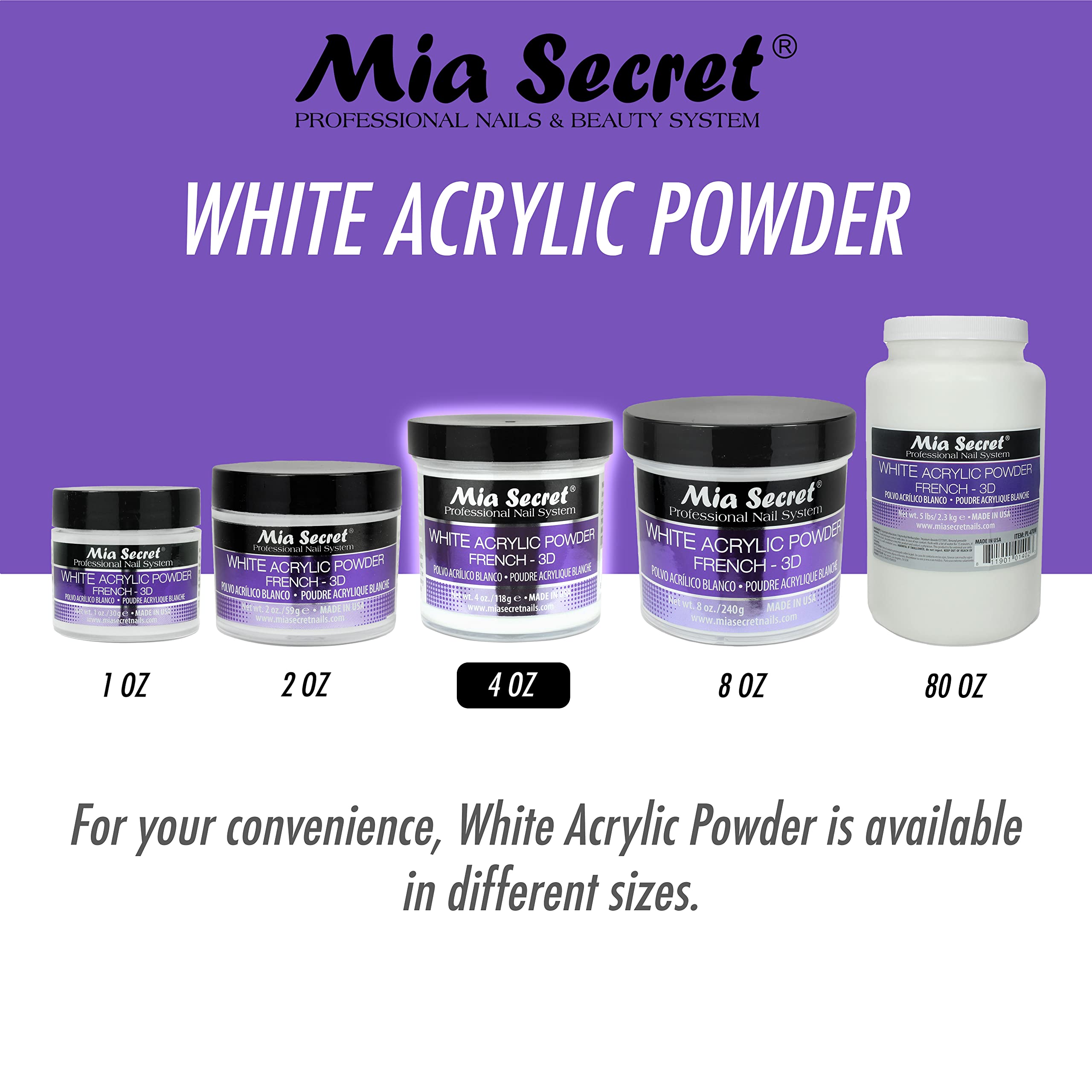 Mia Secret poudre blanche parfaite pour une manucure française.