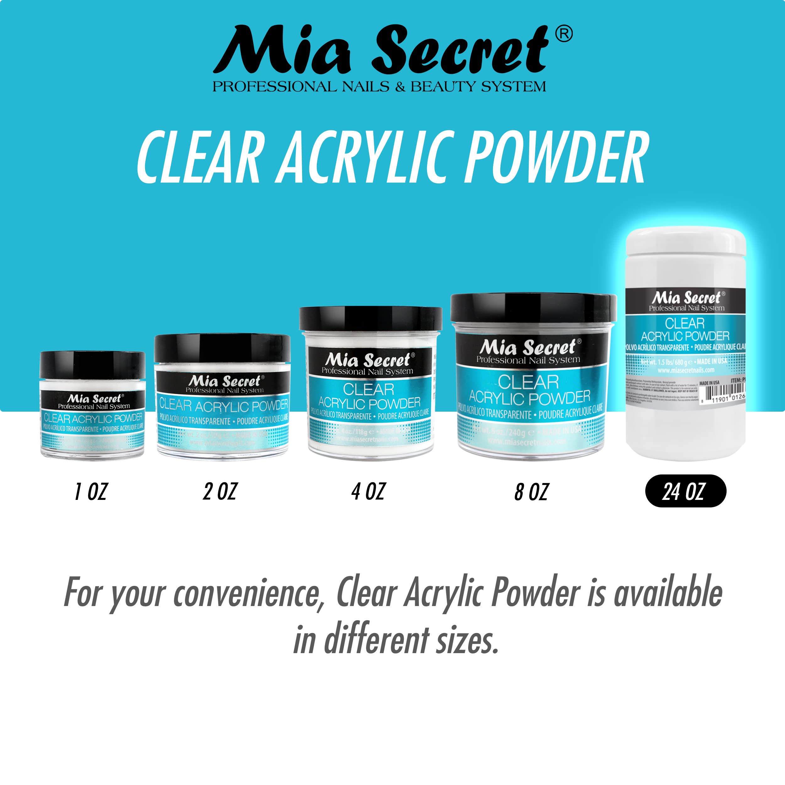 Finition transparente Mia Secret, idéale pour des ongles naturels et durables.