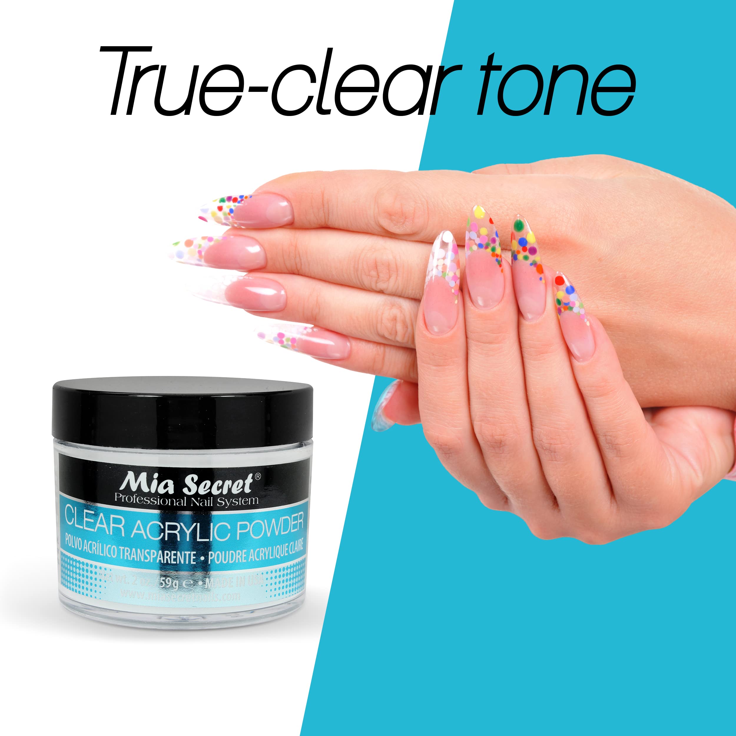 Mia Secret Poudre Acrylique Claire 1oz - compatibilité avec Formagel, Polymia et Biobuilder