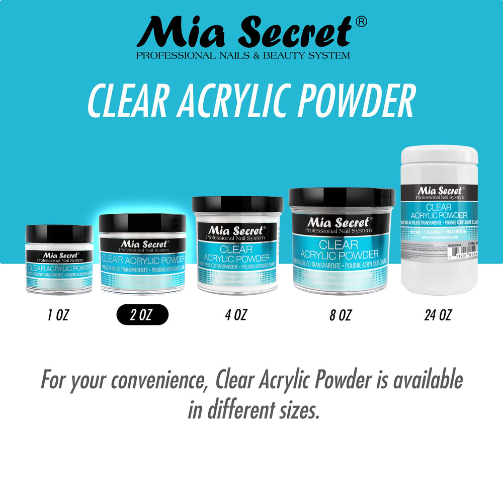Mia Secret Poudre Acrylique Claire 1oz - fabriquée aux États‑Unis pour une qualité traçable