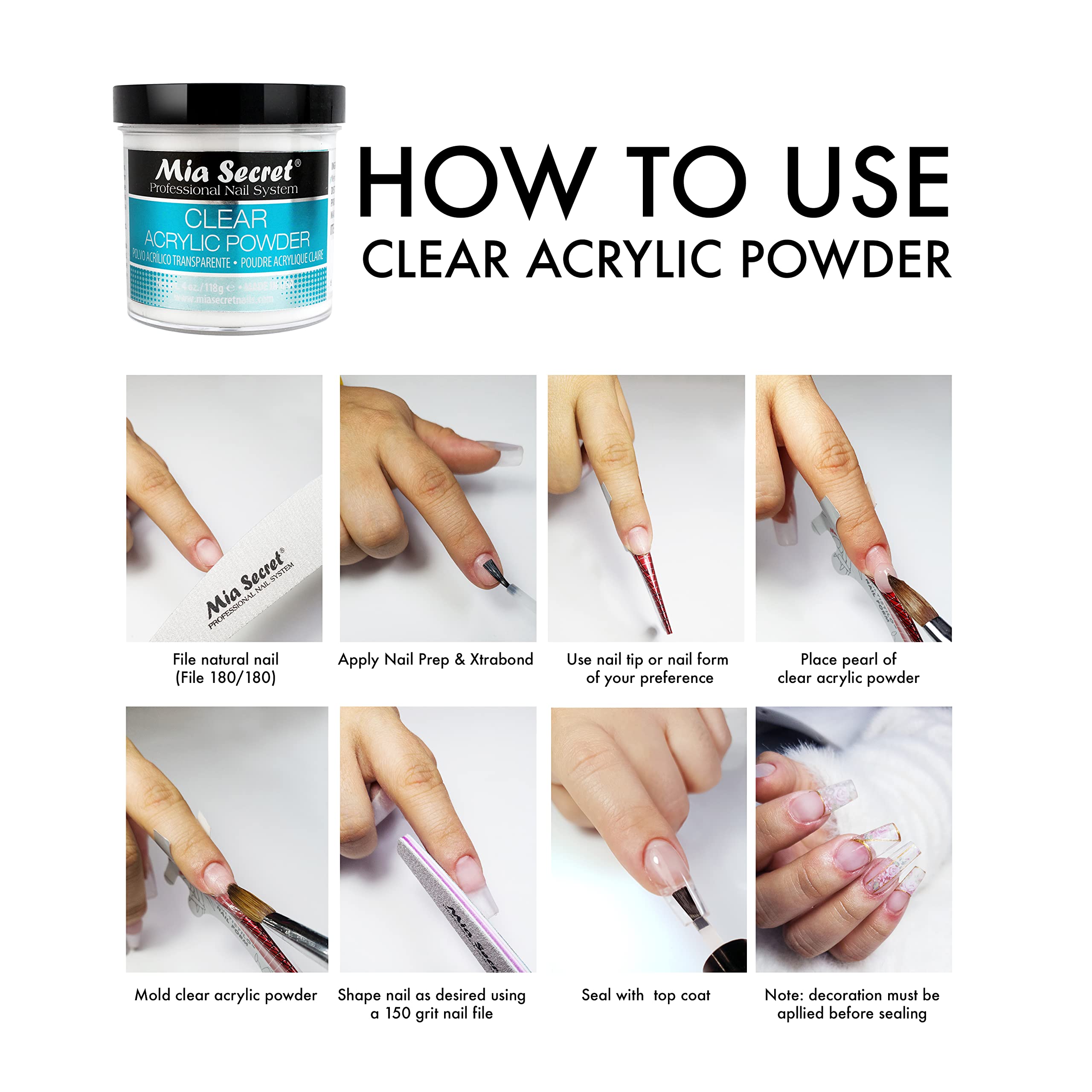 Compatibilité avec gels et monomères Mia Secret pour une utilisation polyvalente.