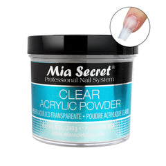 Mia Secret poudre acrylique claire avec temps d’activation optimisé.