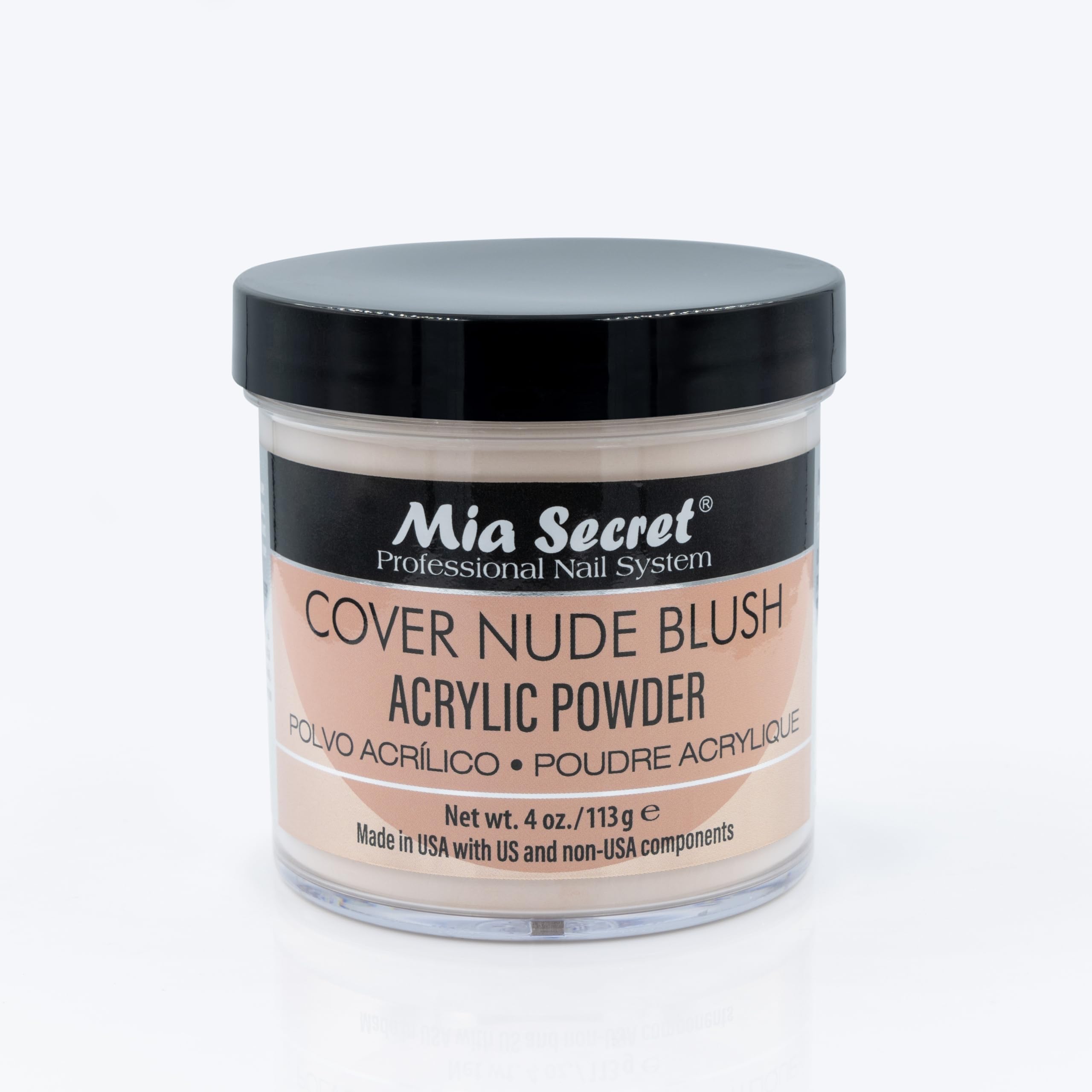 Mia Secret – poudre acrylique Cover Nude Blush prête à l’emploi, finition naturelle.