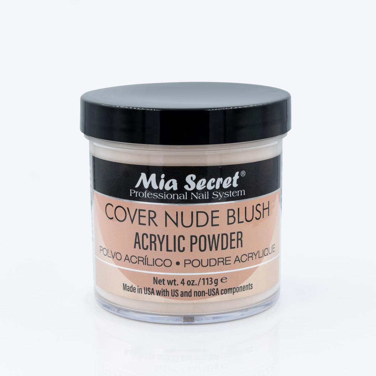 Mia Secret – poudre acrylique Cover Nude Blush prête à l’emploi, finition naturelle.