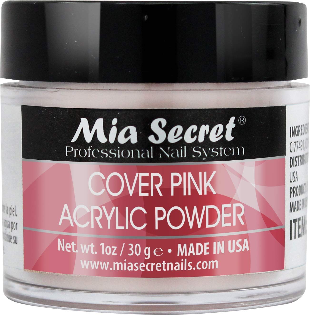 MIA SECRET Poudre Acrylique COVER PINK – texture fluide et adhérence durable pour ongles