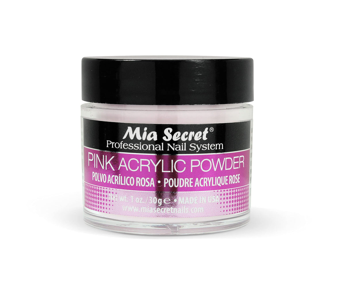 Poudre acrylique rose Mia Secret 1 oz – application précise et durable