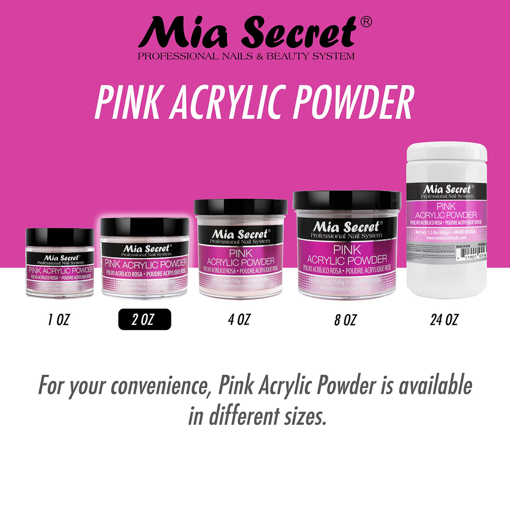 Mia Secret poudre acrylique rose 2 oz en action lors de l’application