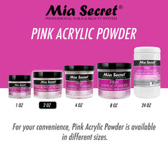 Mia Secret poudre acrylique rose 2 oz en action lors de l’application