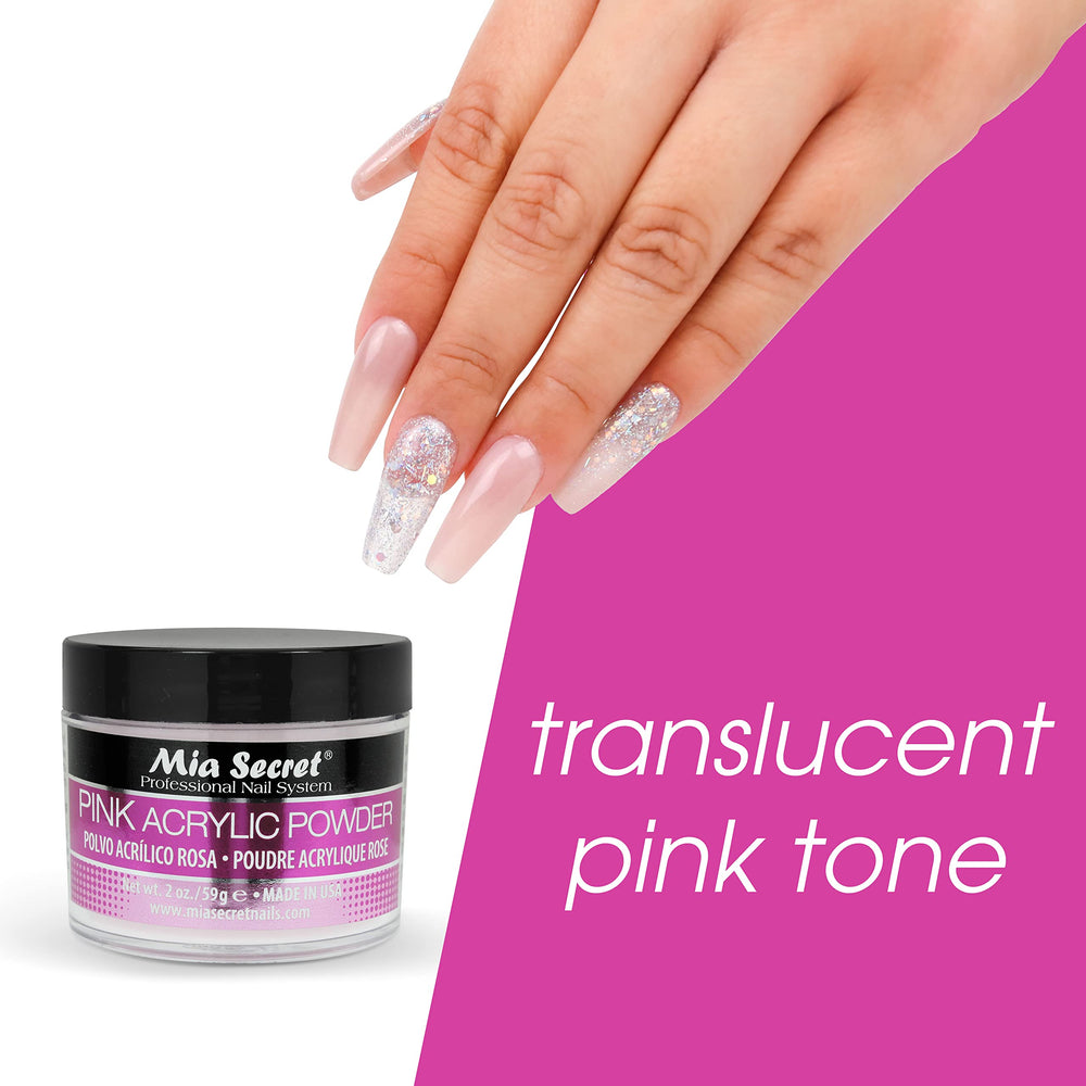 Mia Secret poudre acrylique rose, poudre auto-nivelante pour une pose fluide