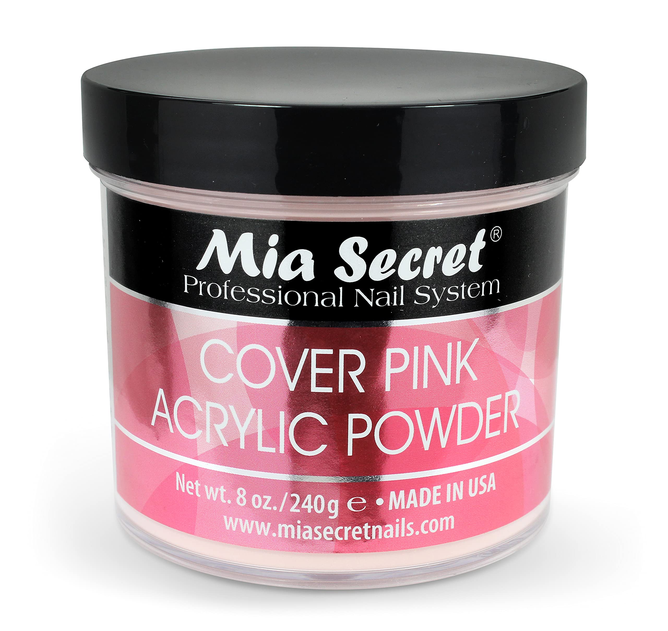 Mia Secret Poudre acrylique rose couvrante – bouteille prête à l’emploi pour ongles durables