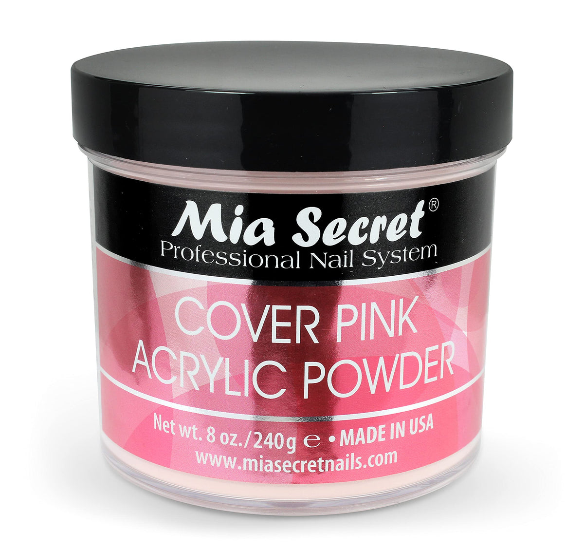 Mia Secret Poudre acrylique rose couvrante – bouteille prête à l’emploi pour ongles durables