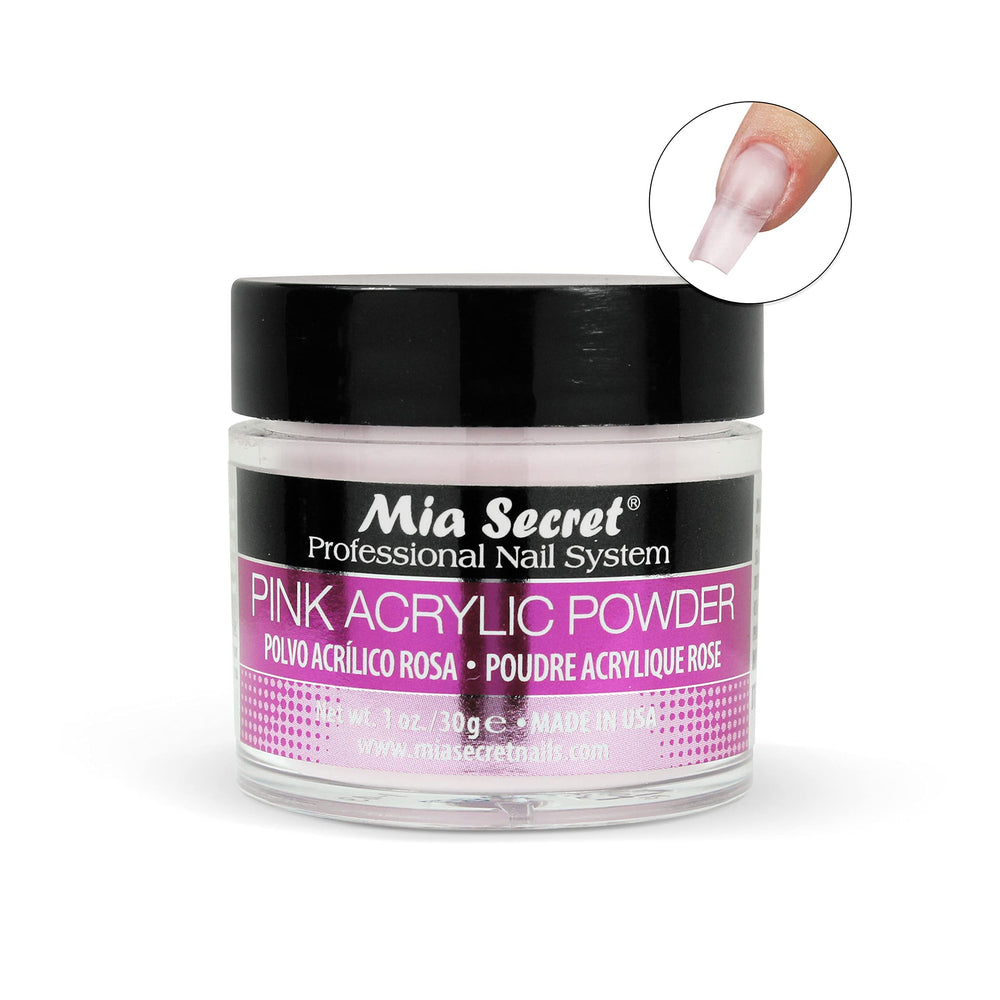 Poudre acrylique rose Mia Secret – formule non jaunissante pour ongles nets