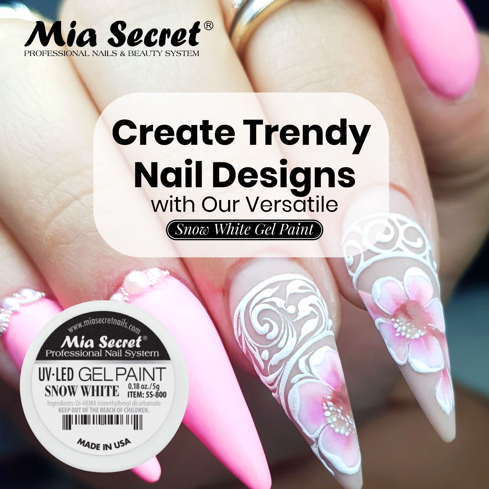 Mia Secret Snow White finition salon durable et éclat brillant