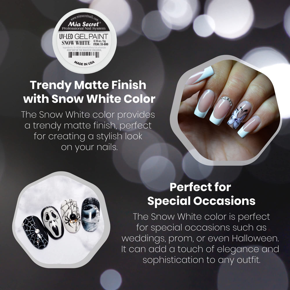 Mia Secret Snow White gel-peinture ongles rendu uniforme