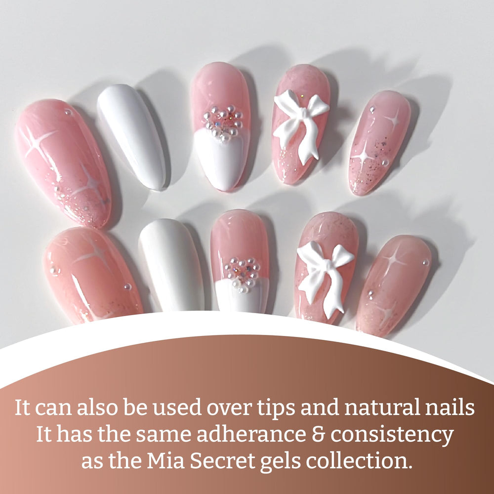 Mia Secret vernis Gel de renforcement Bio nu, séchage efficace pour une manucure rapide.