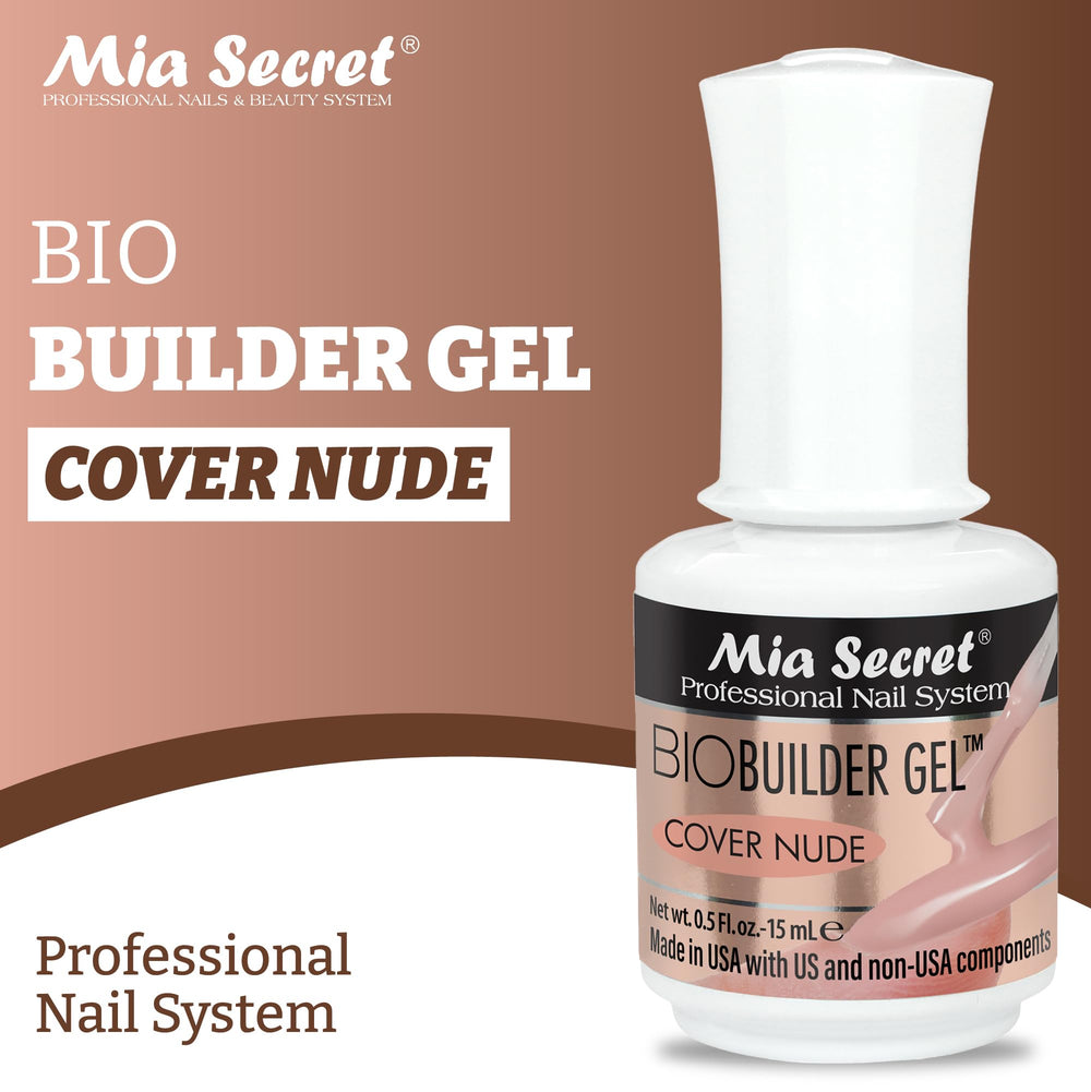 Mia Secret vernis Gel de renforcement Bio nu, texture naturelle prête à l’application.