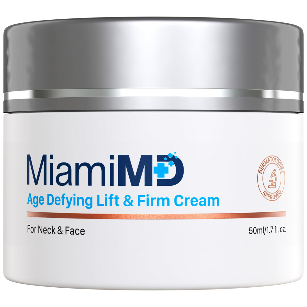 MiamiMD crème liftante et raffermissante pour le visage, texture riche prête à l'emploi.