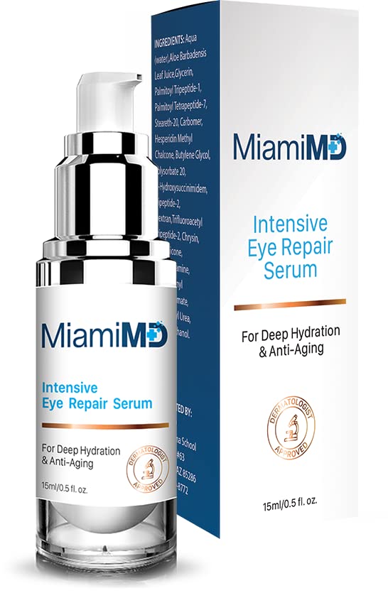Sérum Yeux MiamiMD, réduction des poches, effet vivifiant sur le contour.