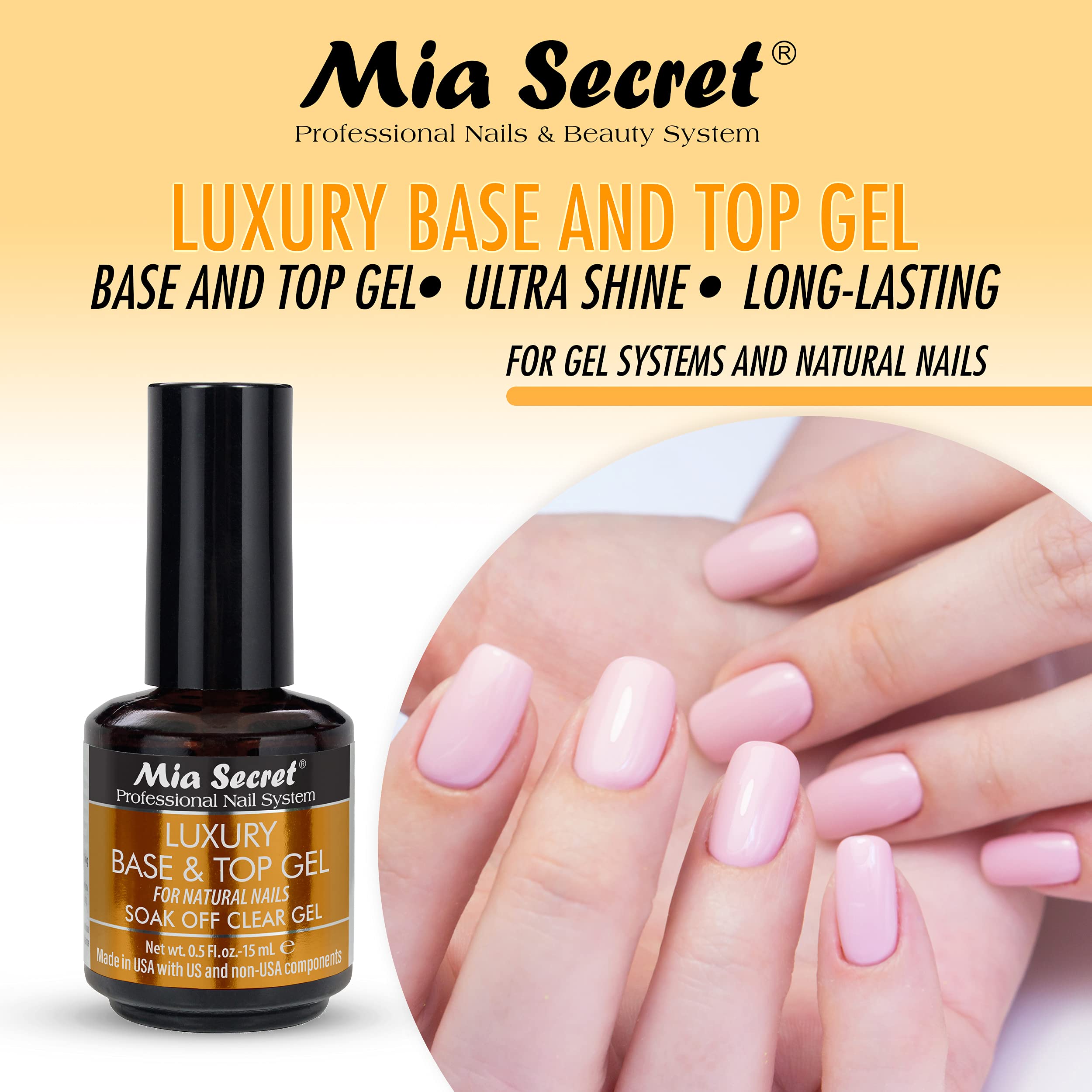 Mia Secret clear gel application brush demonstrates seamless sealing.