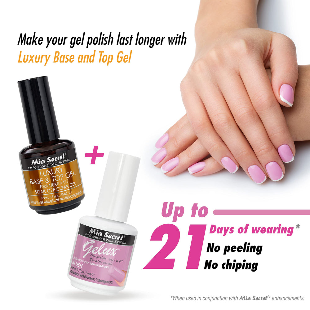 Mia Secret nails with glossy finish after top coat.