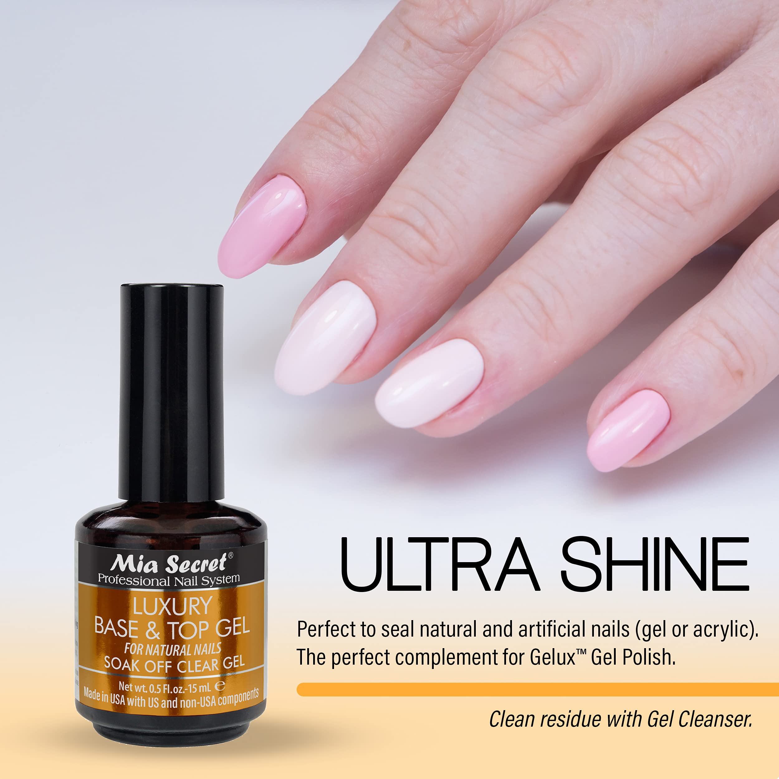 Mia Secret soak-off gel ready for fast base and top coat.