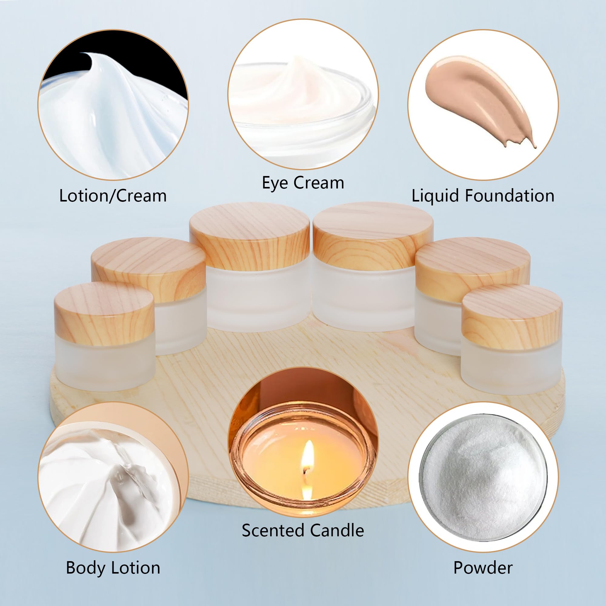 Miayon contenants polyvalents pour crèmes, lotions et cosmétiques faits maison.