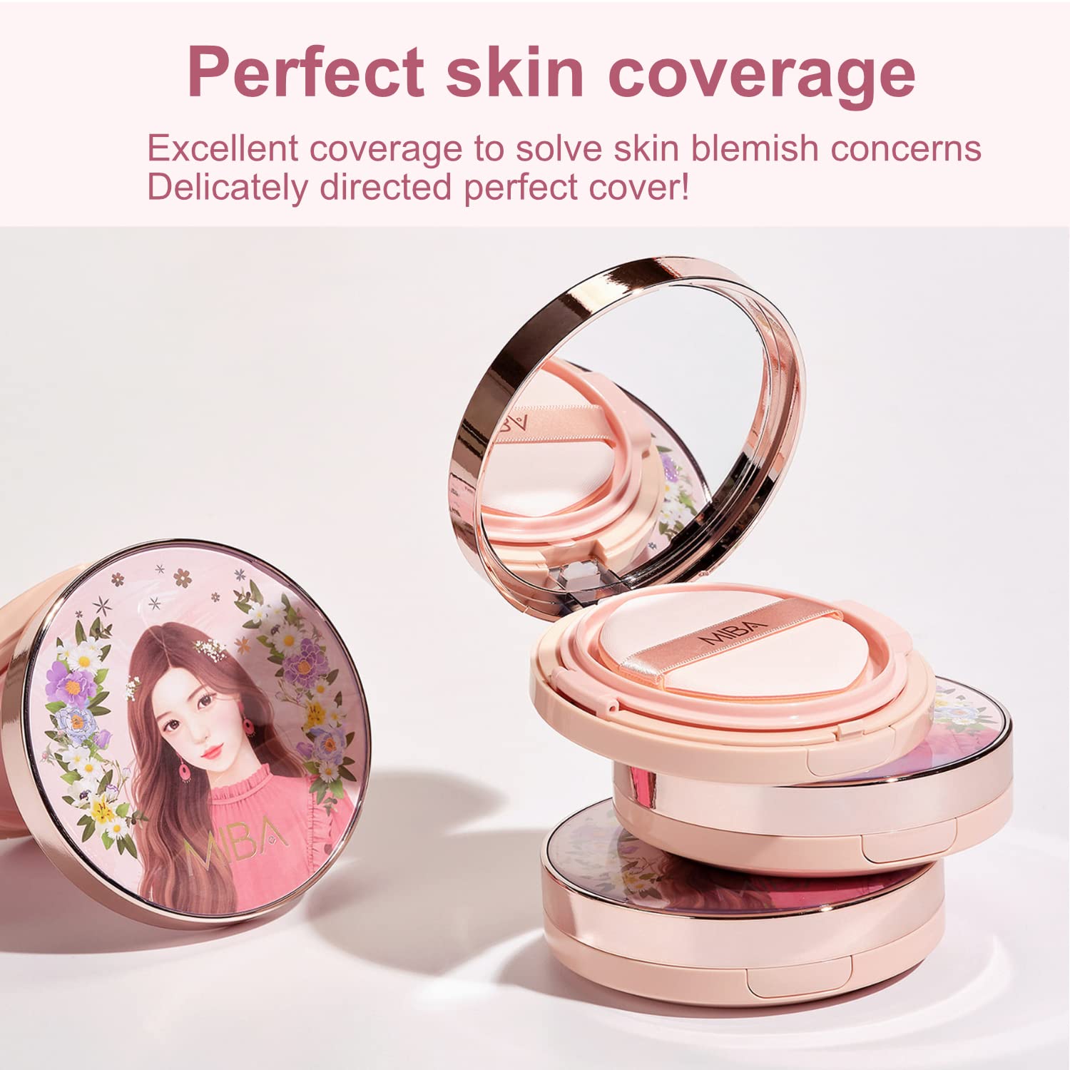 MIBA Ion Calcium Foundation Double Cushion miroir intégré pour application précise