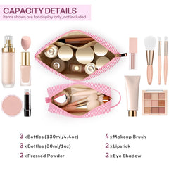 Pochette maquillage mibasies couleur rose, accessoire chic et pratique.