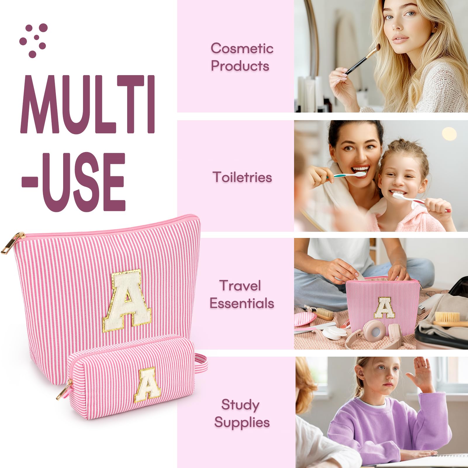 Pochette maquillage mibasies jaune, couleur vive et pratique.