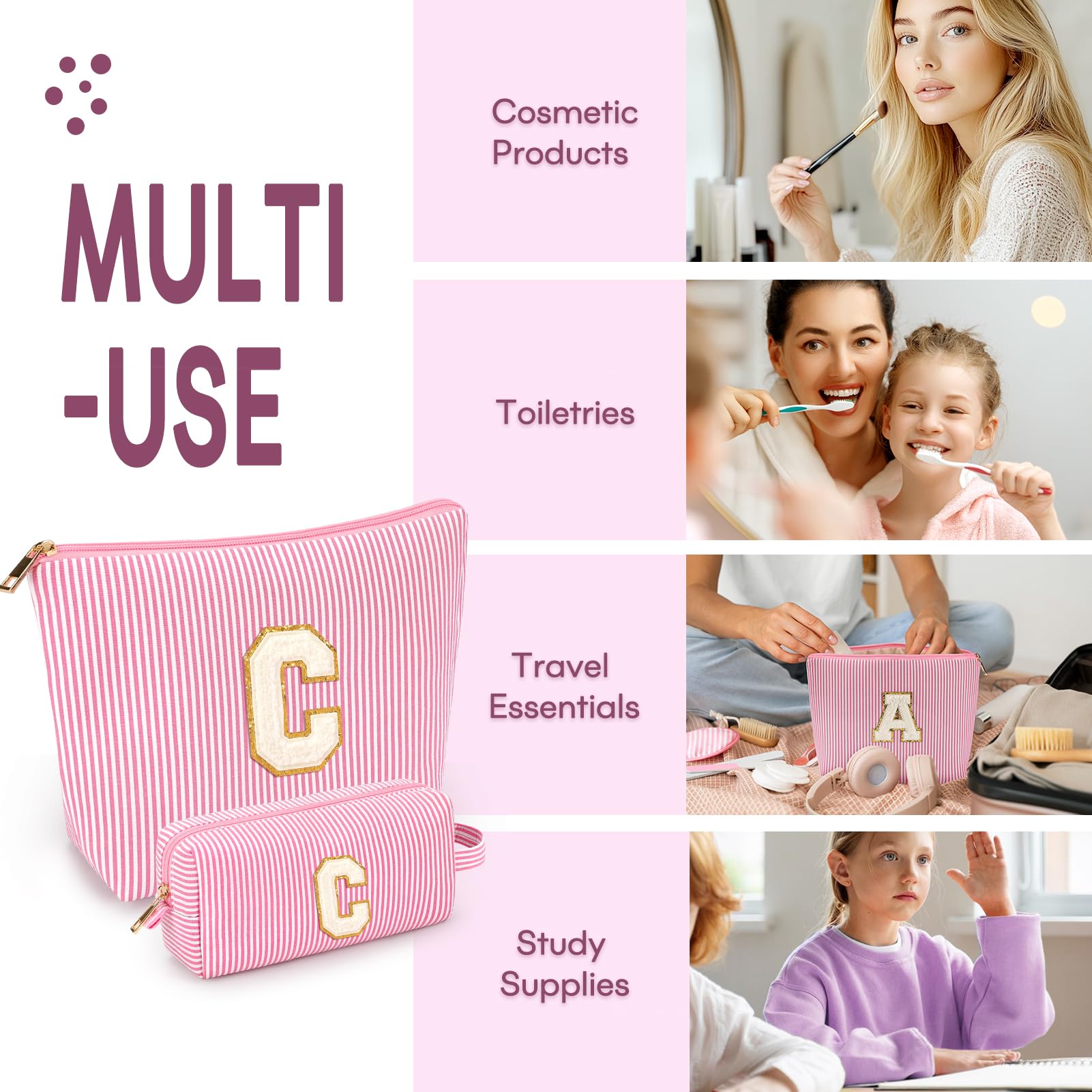 Trousse de maquillage mibasies jaune, couleur vive pour repérer vos essentiels.