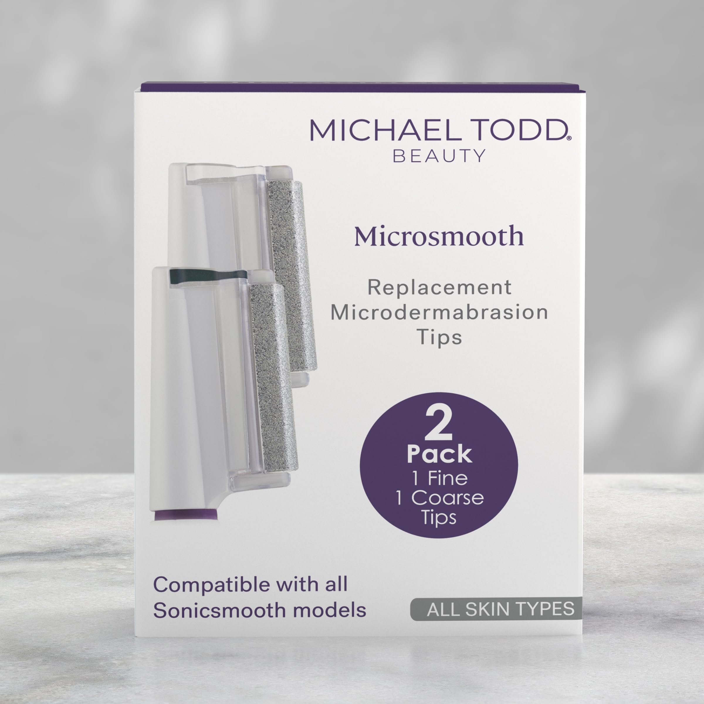 MICHAEL TODD Microsmooth – embout diamant stable pour soin quotidien et peau prête.