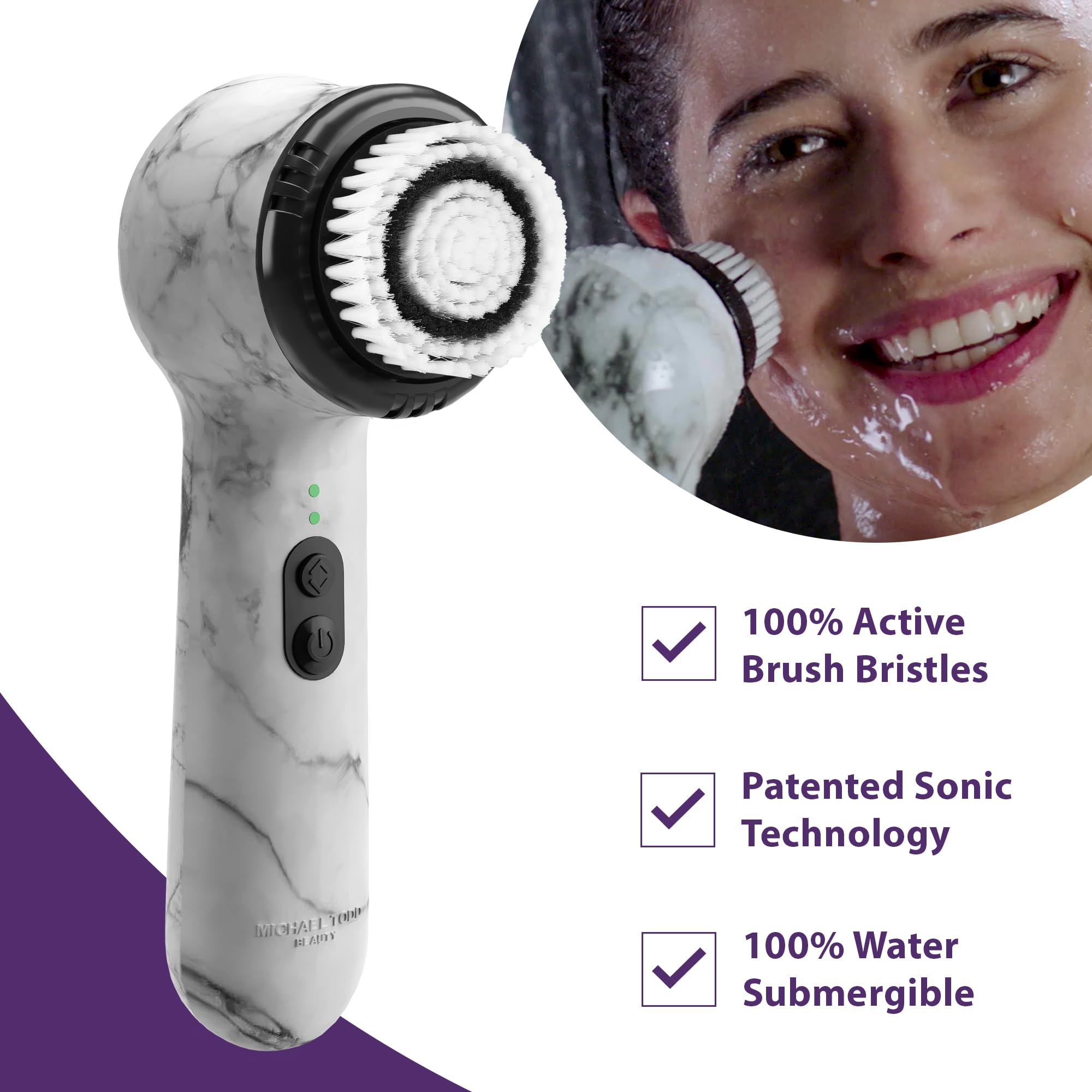 MICHAEL TODD Soniclear Allure – protection antimicrobienne des brosses pour rester propres.