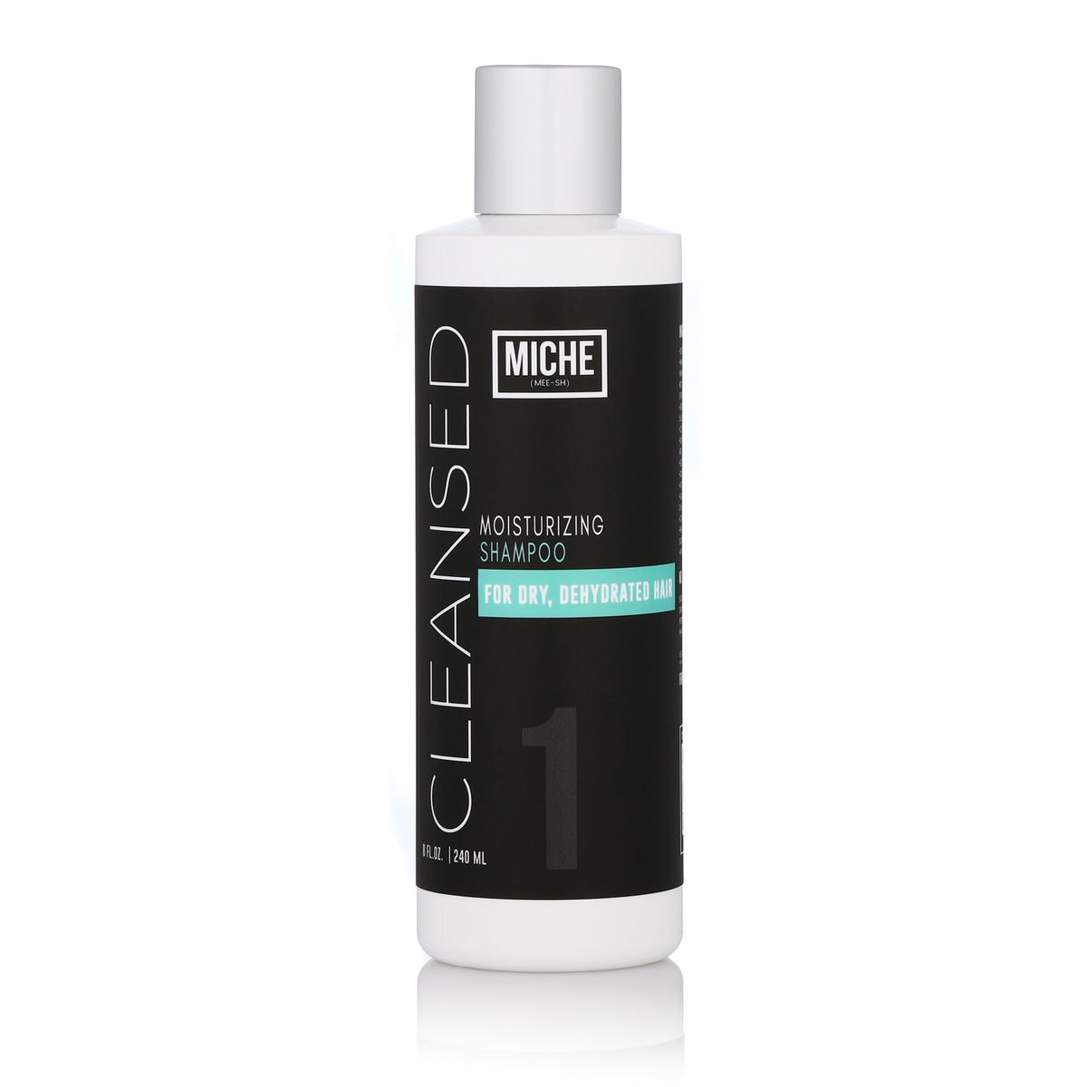 Miche Beauty Cleansed Shampoo bouteille versement, lavage facile et hydratation légère.