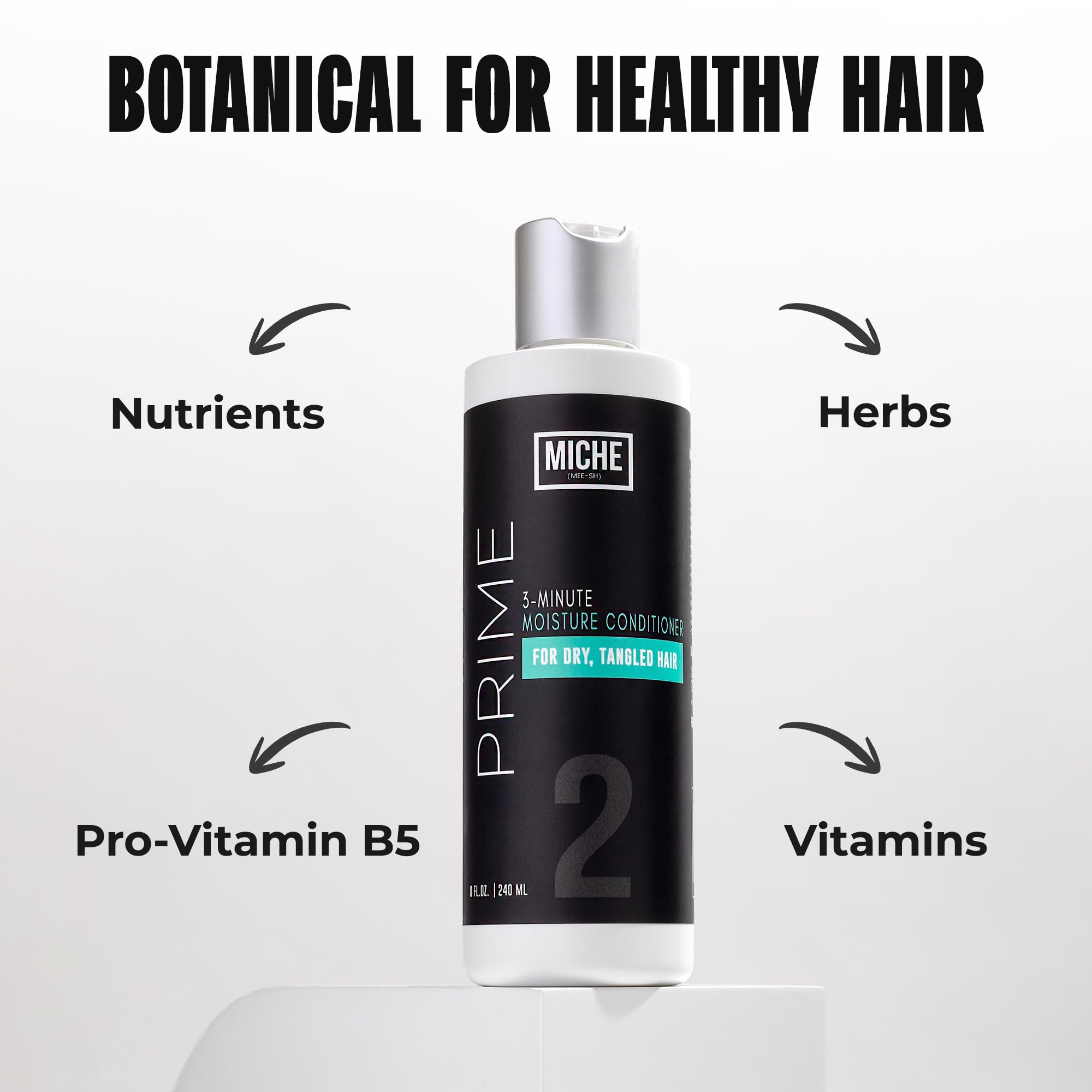 Miche Beauty Prime formule hydratante cheveux fins douceur et brillance.