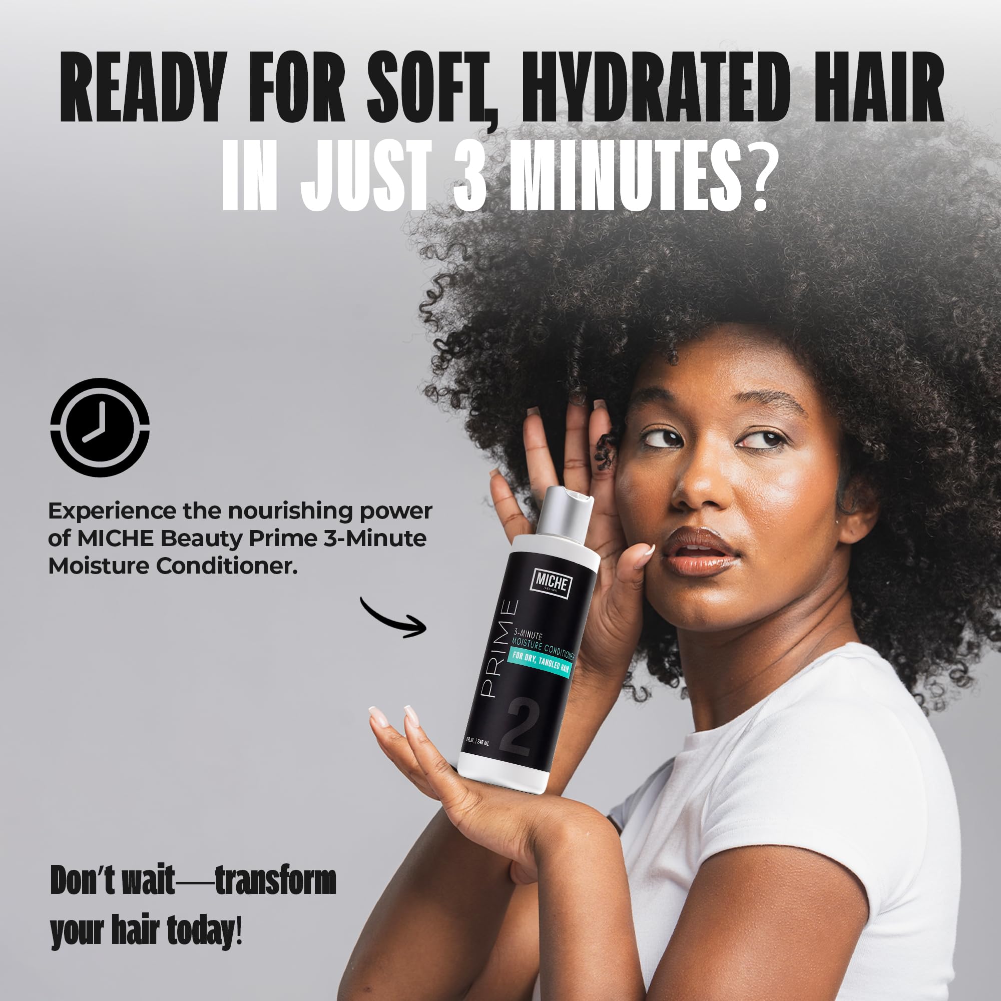 Miche Beauty Prime utilisation rapide: résultats frais en 3 minutes.