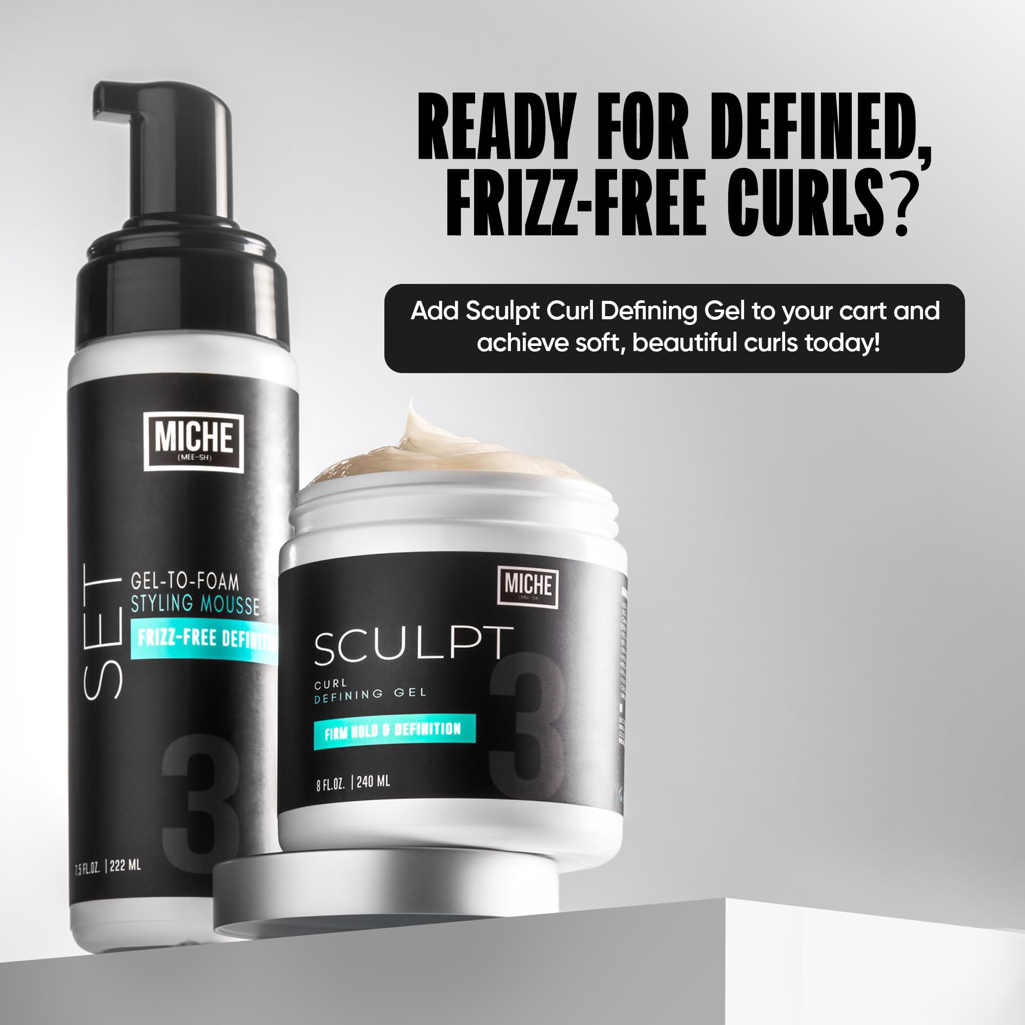 Emballage du Gel Sculpt Curl Defining Gel en gros plan